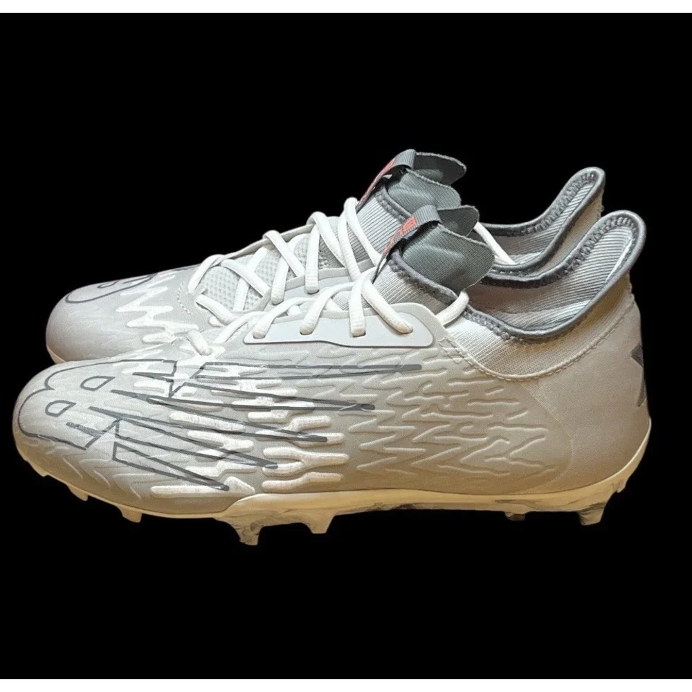 Size 11 WIDE - New Balance Lacrosse Turf Cleats  2E Burnxlx3 Gray White Mens